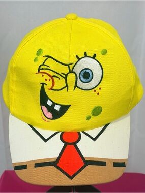 Nickelodeon Winking SpongeBob Yellow and White Cartoon Kids Baseball Cap 55cm